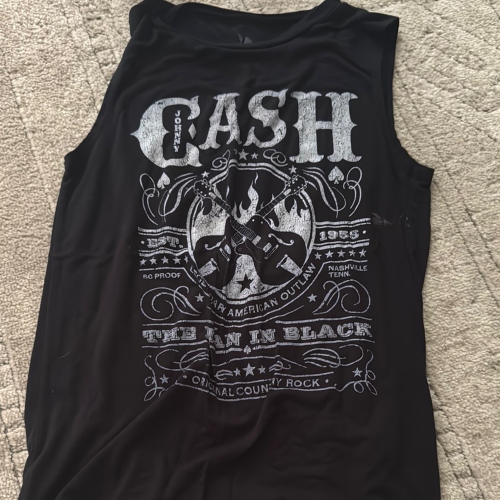 Black Graphic Sleeveless Top